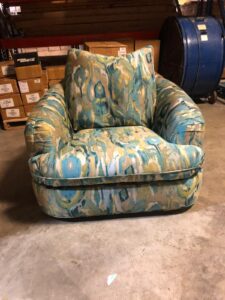 Large armchair cloth repair and refurbishment