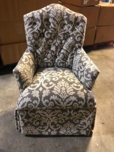 Fitted fabric on armchair